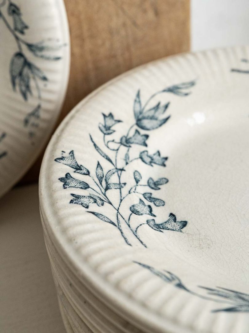 assiettes vintage faience de grigny terre de feu