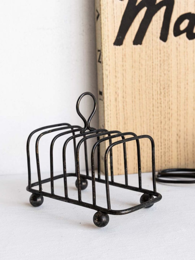 porte toasts vintage métal argenté