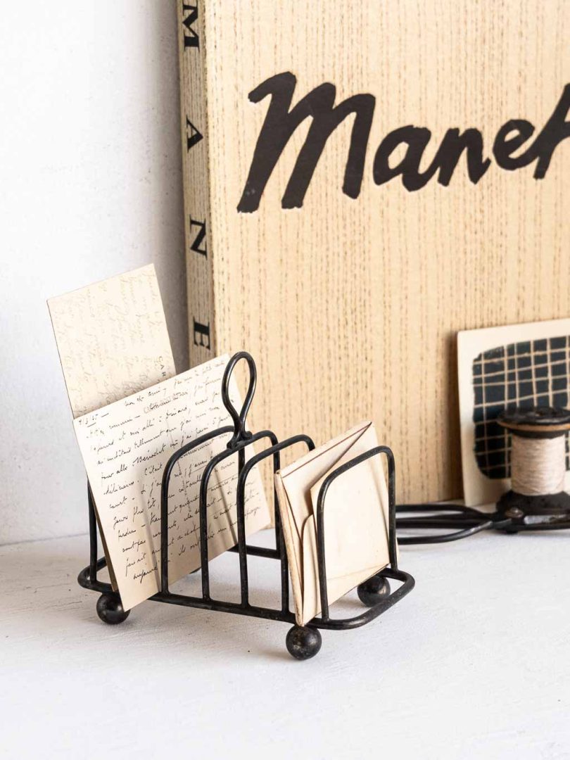 porte toasts vintage métal argenté