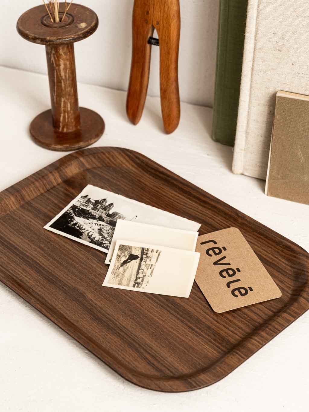 petit plateau vintage scandinave, effet bois