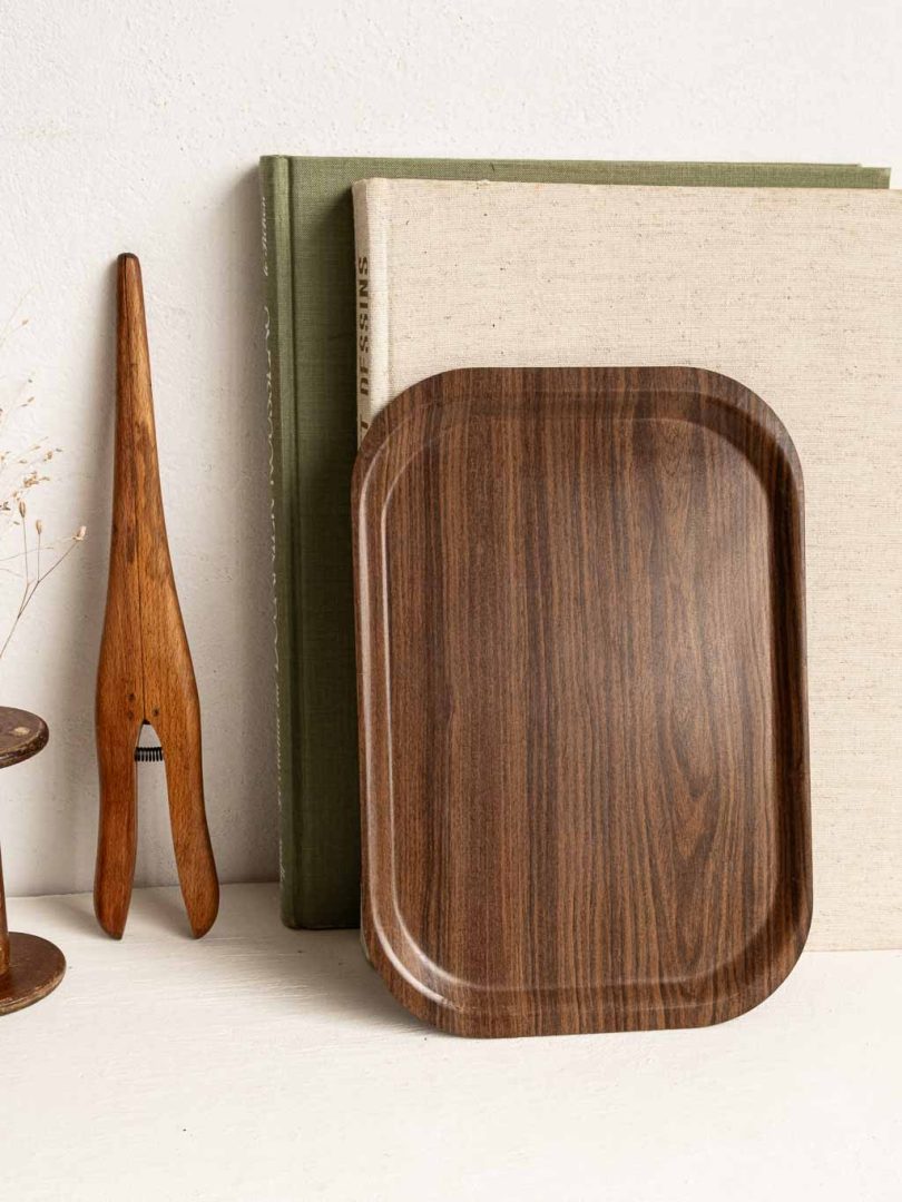 petit plateau vintage scandinave, effet bois