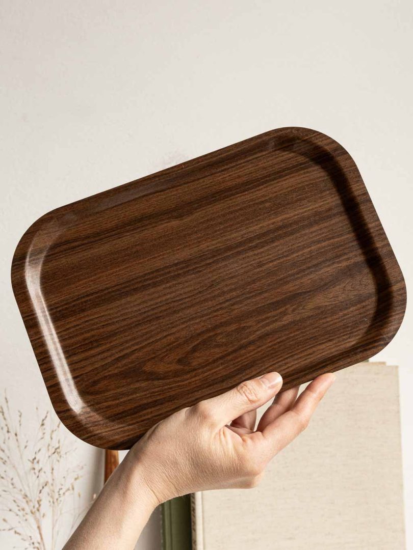 petit plateau vintage scandinave, effet bois