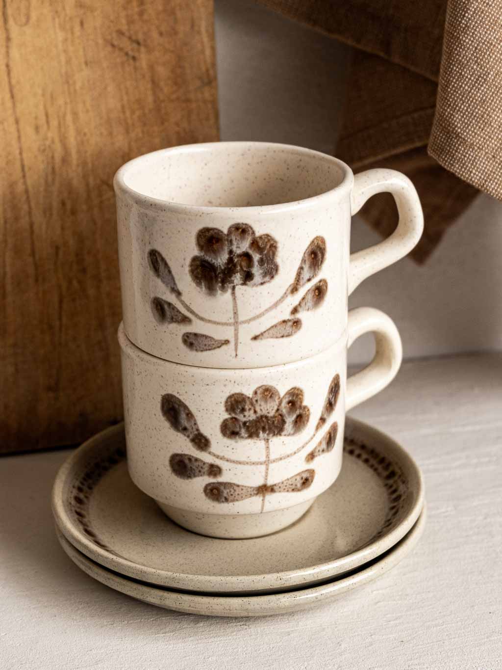 Lot de 2 tasses vintage Sarreguemines Jocelyne