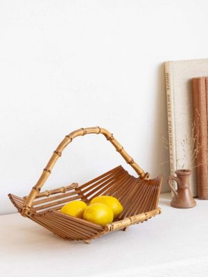panier vintage corbeille à fruit en bambou