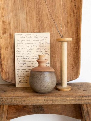 mini vase en céramique bicolore