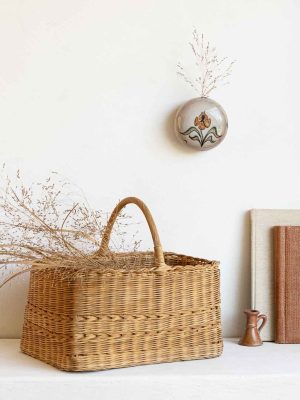 grand panier rectangulaire en rotin