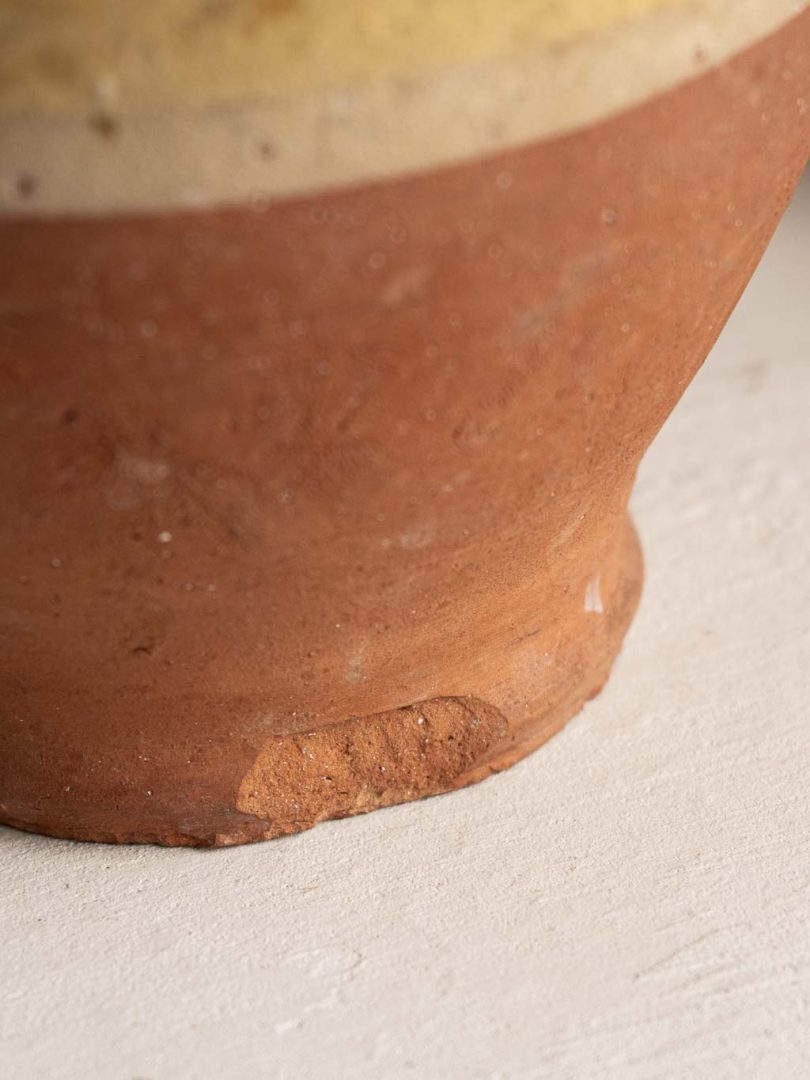 Jarre ancienne bicolore ocre et terre cuite