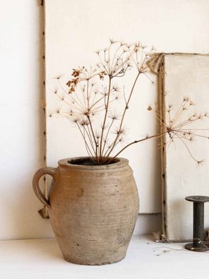 grand pot en grès brut avec anse