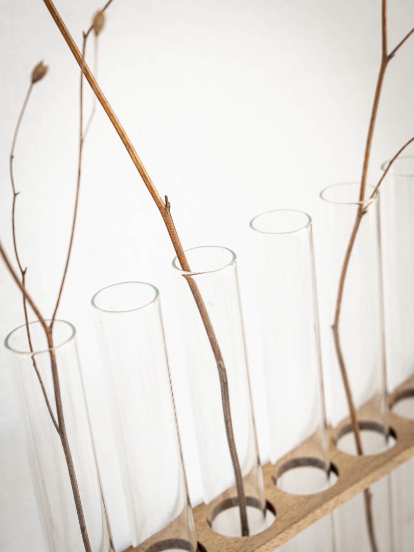 support tube à essais et éprouvettes en verre
