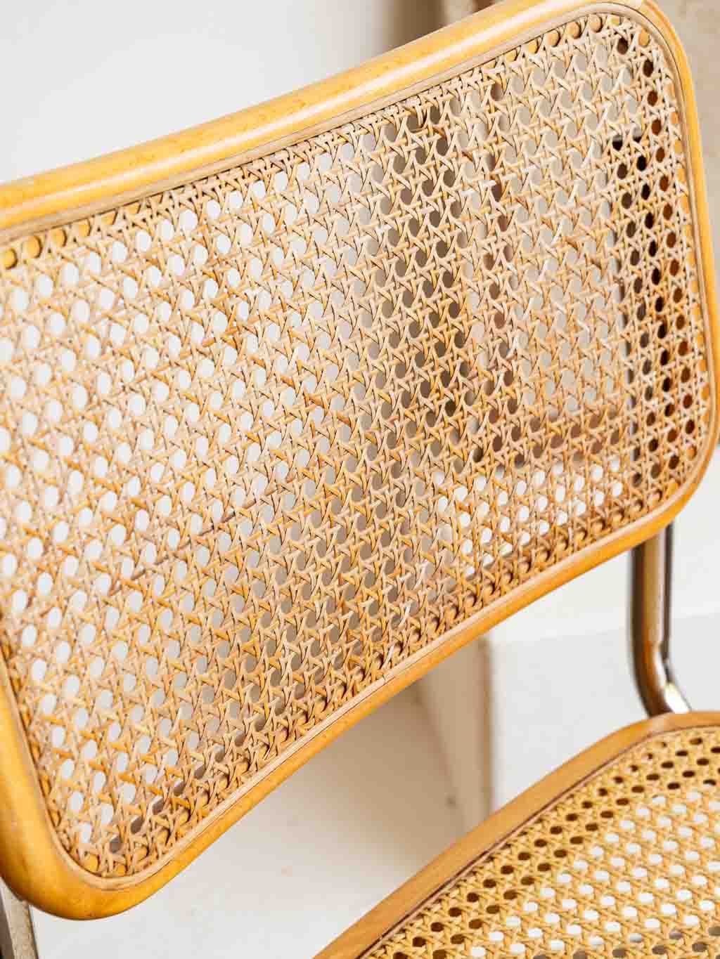 chaise cesca b32 Marcel Breuer vintage 1980 cannage et chrome