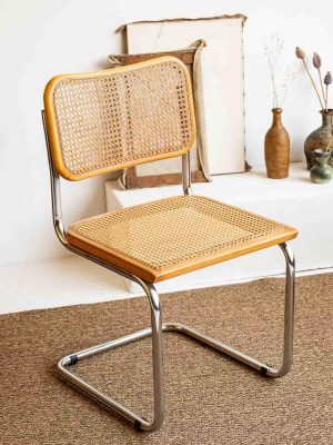 chaise cesca b32 Marcel Breuer vintage 1980 cannage et chrome