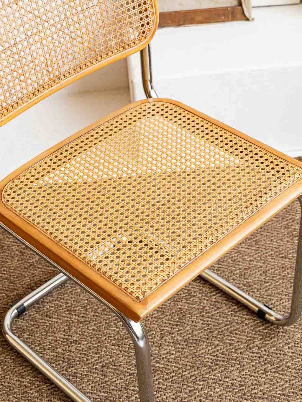chaise cesca b32 Marcel Breuer vintage 1980 cannage et chrome