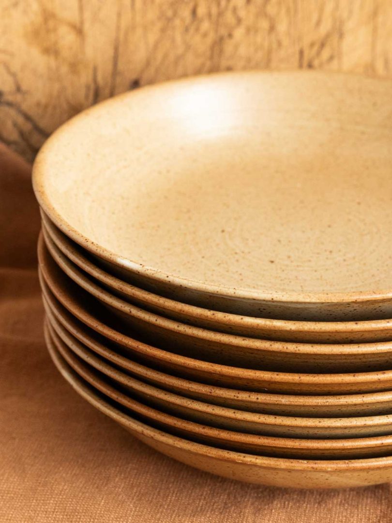assiette creuses grès village lot de 8