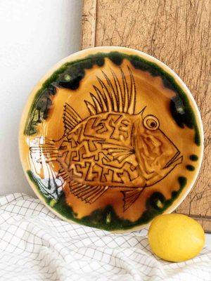 Assiette poisson Longchamp vintage