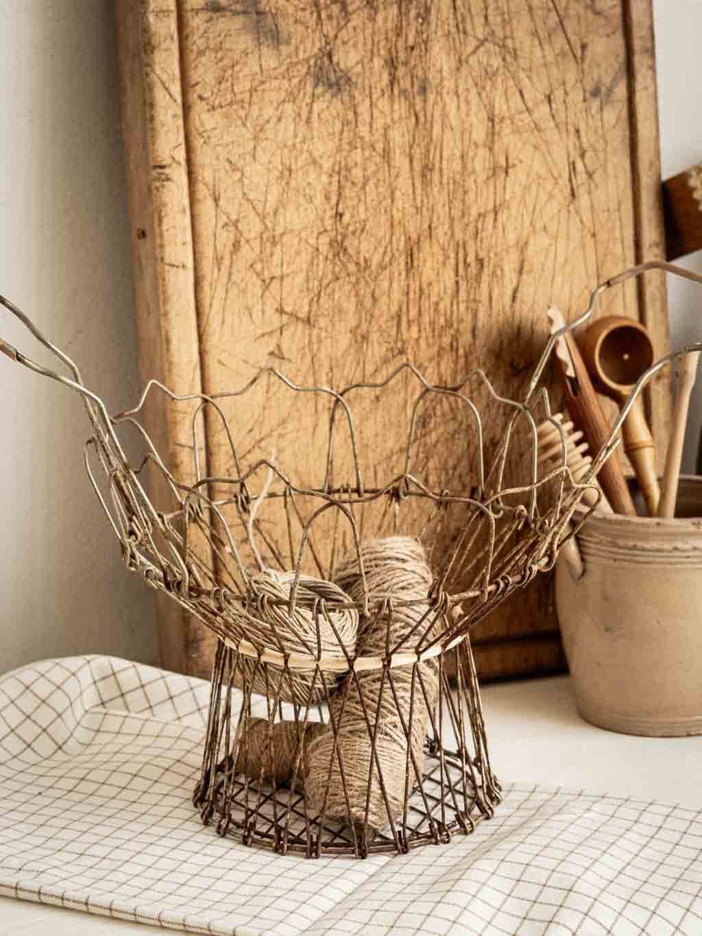 ancien panier à salade en metal pour essorer
