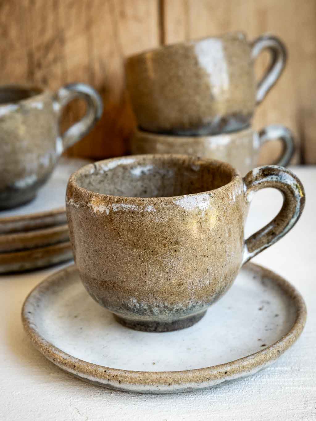 Lot 4 tasses en grès Vallée Noire