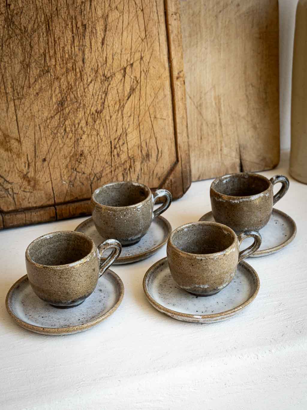 Lot 4 tasses en grès Vallée Noire