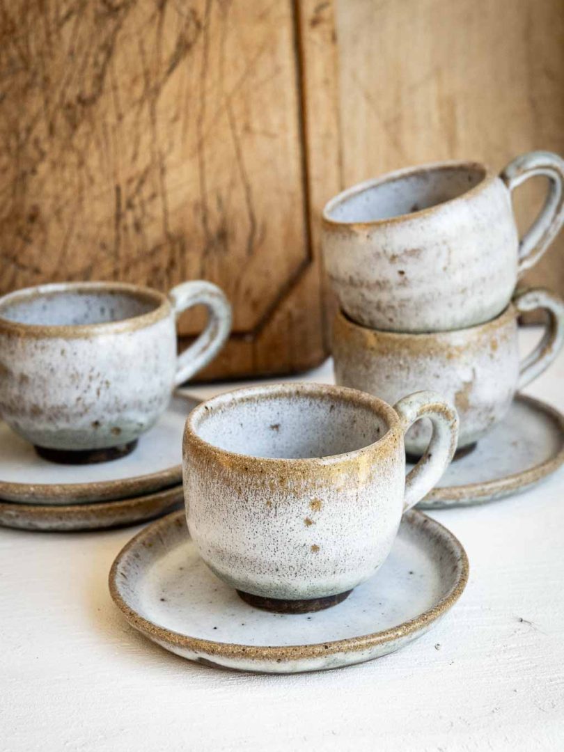 Lot 4 tasses en grès Vallée Noire