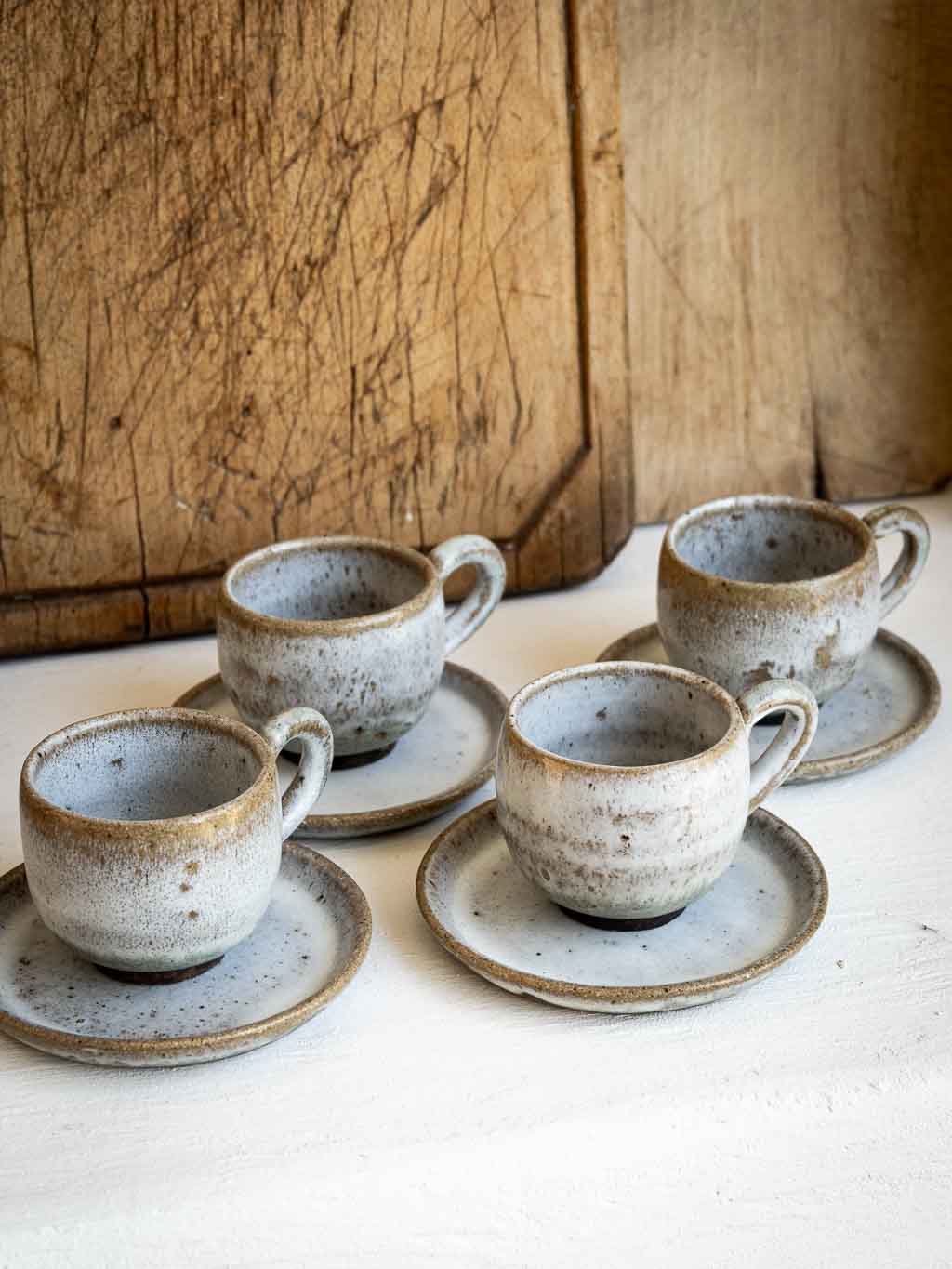 Lot 4 tasses en grès Vallée Noire