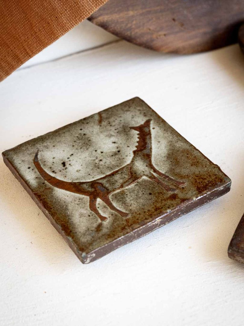 lot 2 dessous de bouteille, carreaux en grès