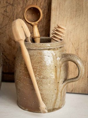 Pot ancien an grès émaillé avec anse