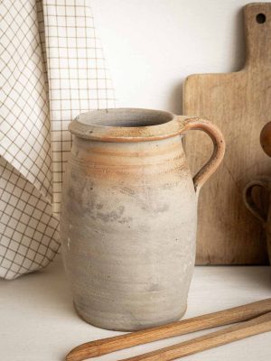 Pot ancien an grès brut poterie terre cuite artisanale