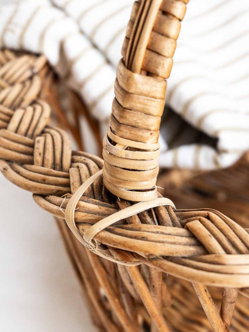 Panier vintage rond en osier