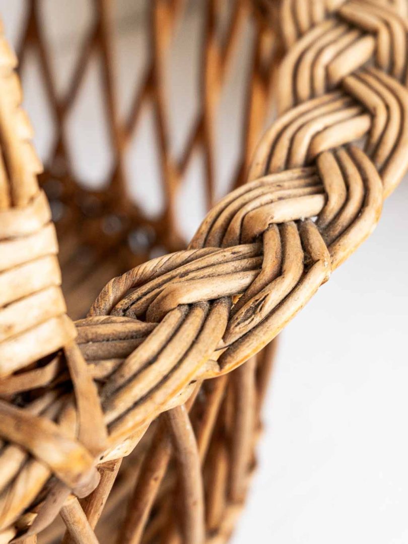 Panier vintage rond en osier