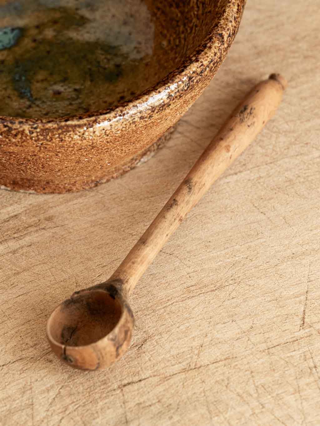 mini cuillère à sel en bois