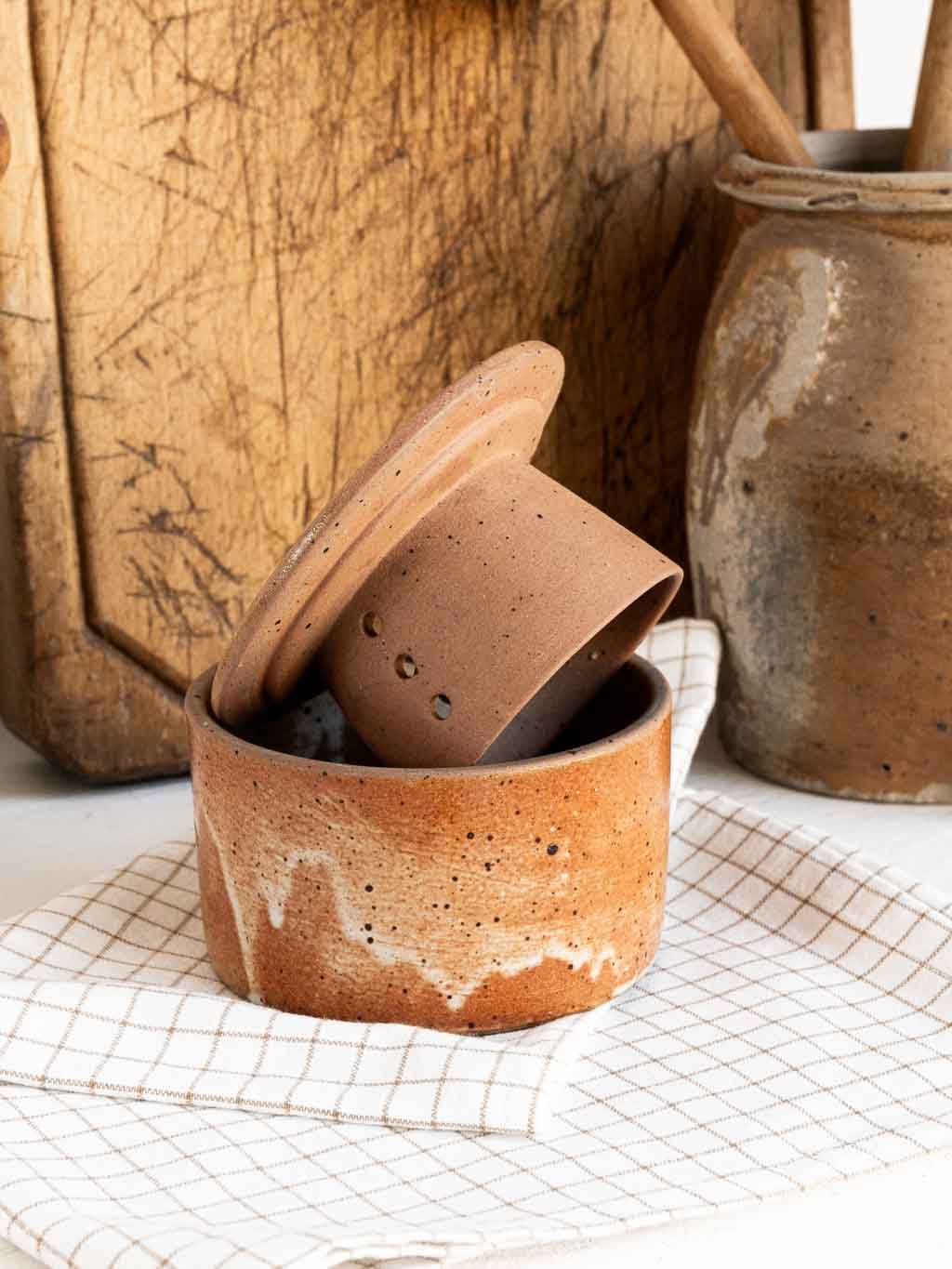 Beurrier à eau breton en céramique (grès)