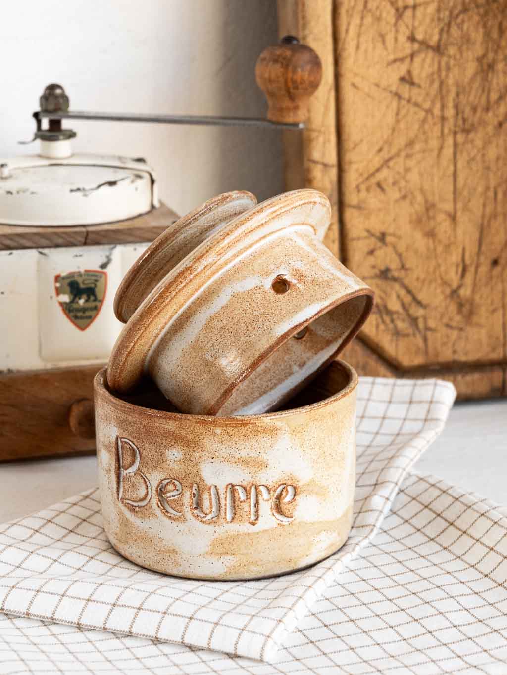beurrier à eau breton vintage en grès
