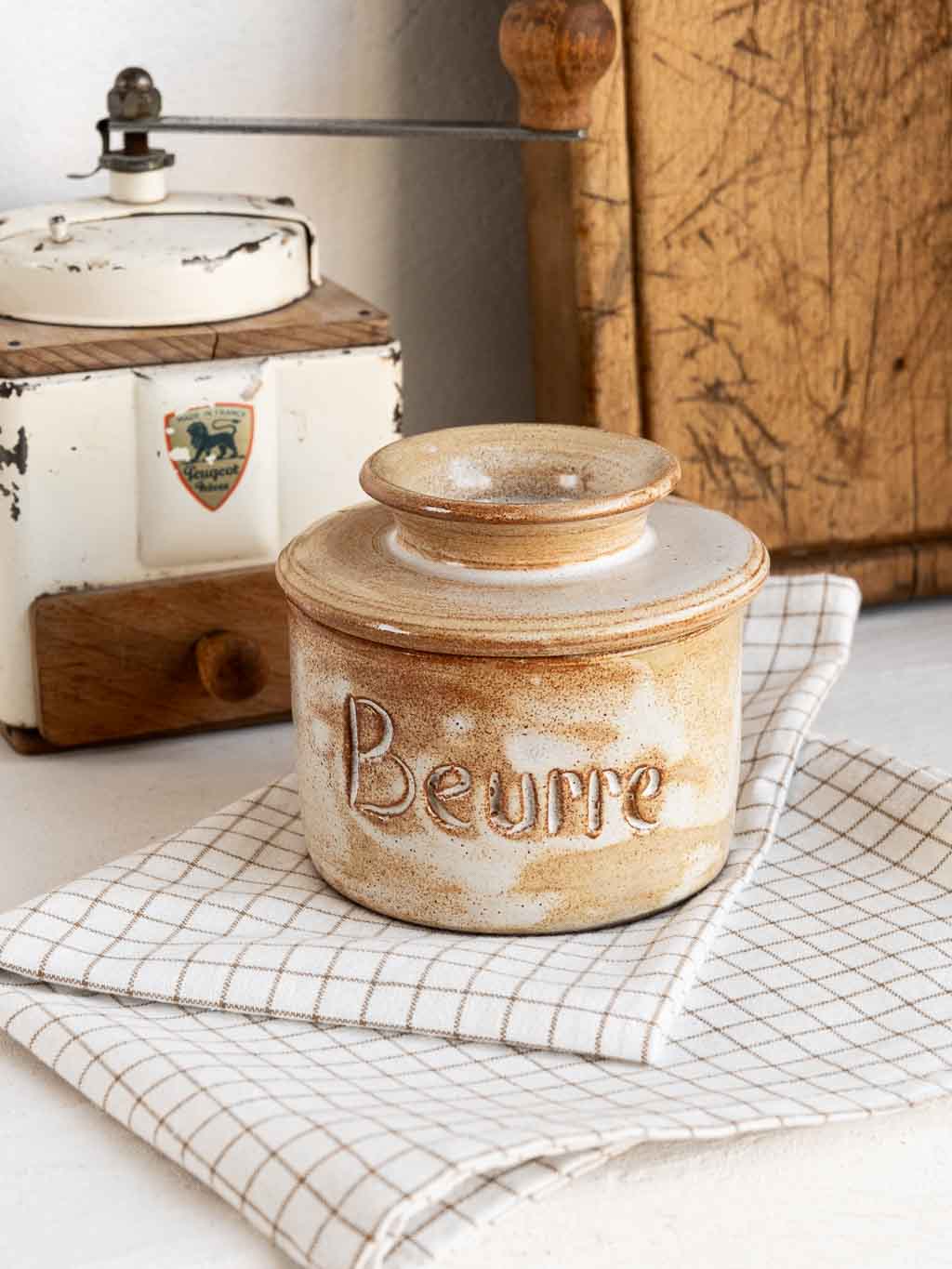 beurrier à eau breton vintage en grès
