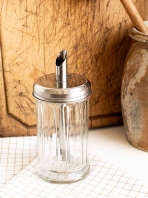 sucrier doseur vintage en verre