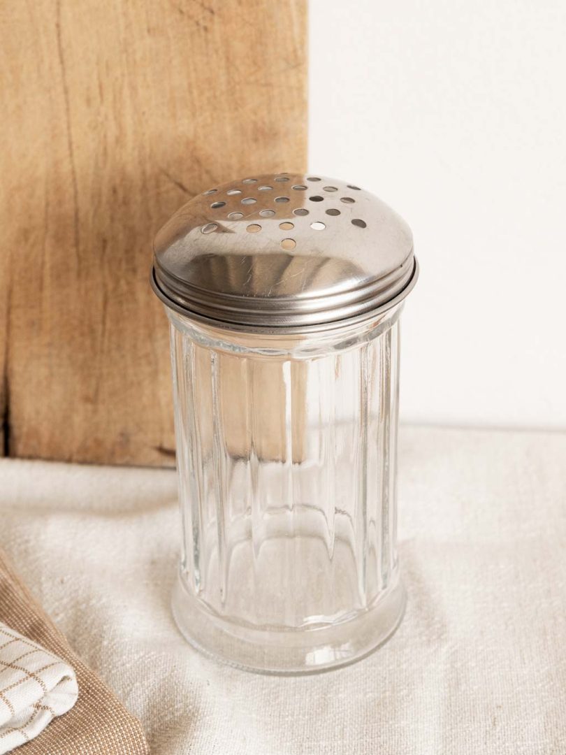 sucrier à saupoudrer vintage en verre