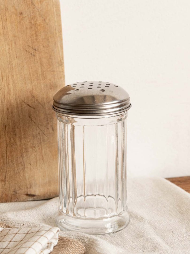 sucrier à saupoudrer vintage en verre