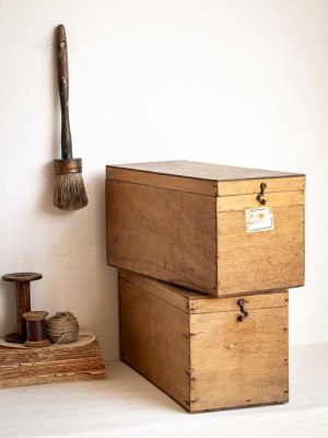 Anciennes boites à fiches en bois
