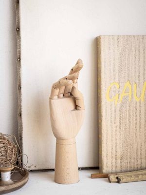 main à dessin articulée en bois