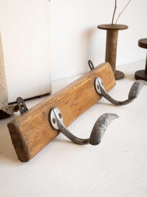 porte manteaux vintage en bois et métal
