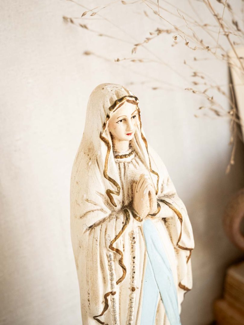 vierge vintage en platre lourdes