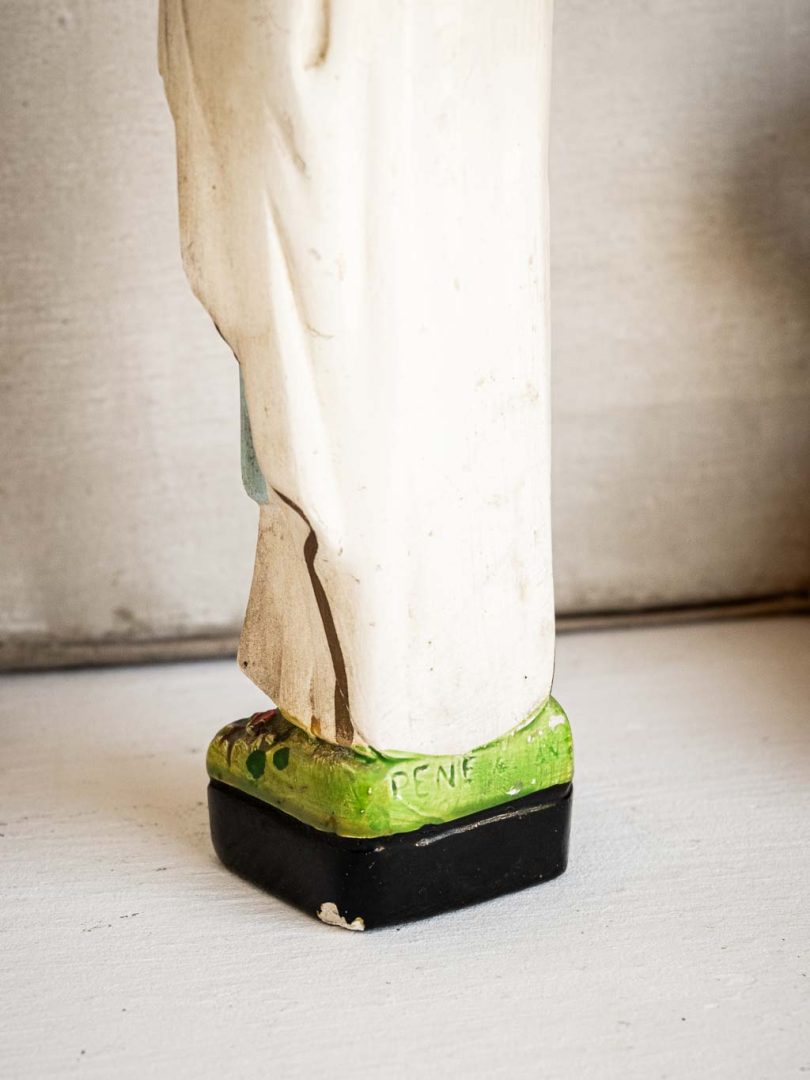 vierge vintage en platre lourdes