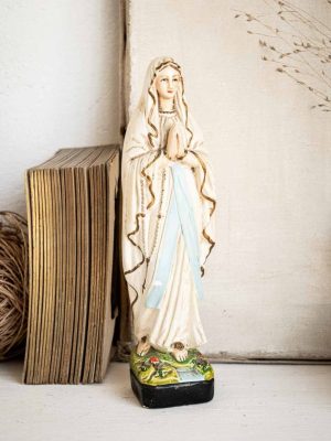 vierge vintage en platre lourdes