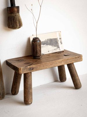 petit banc marchepied en bois ancien