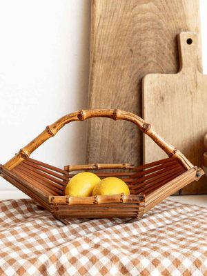 panier corbeille à fruits vintage en bambou