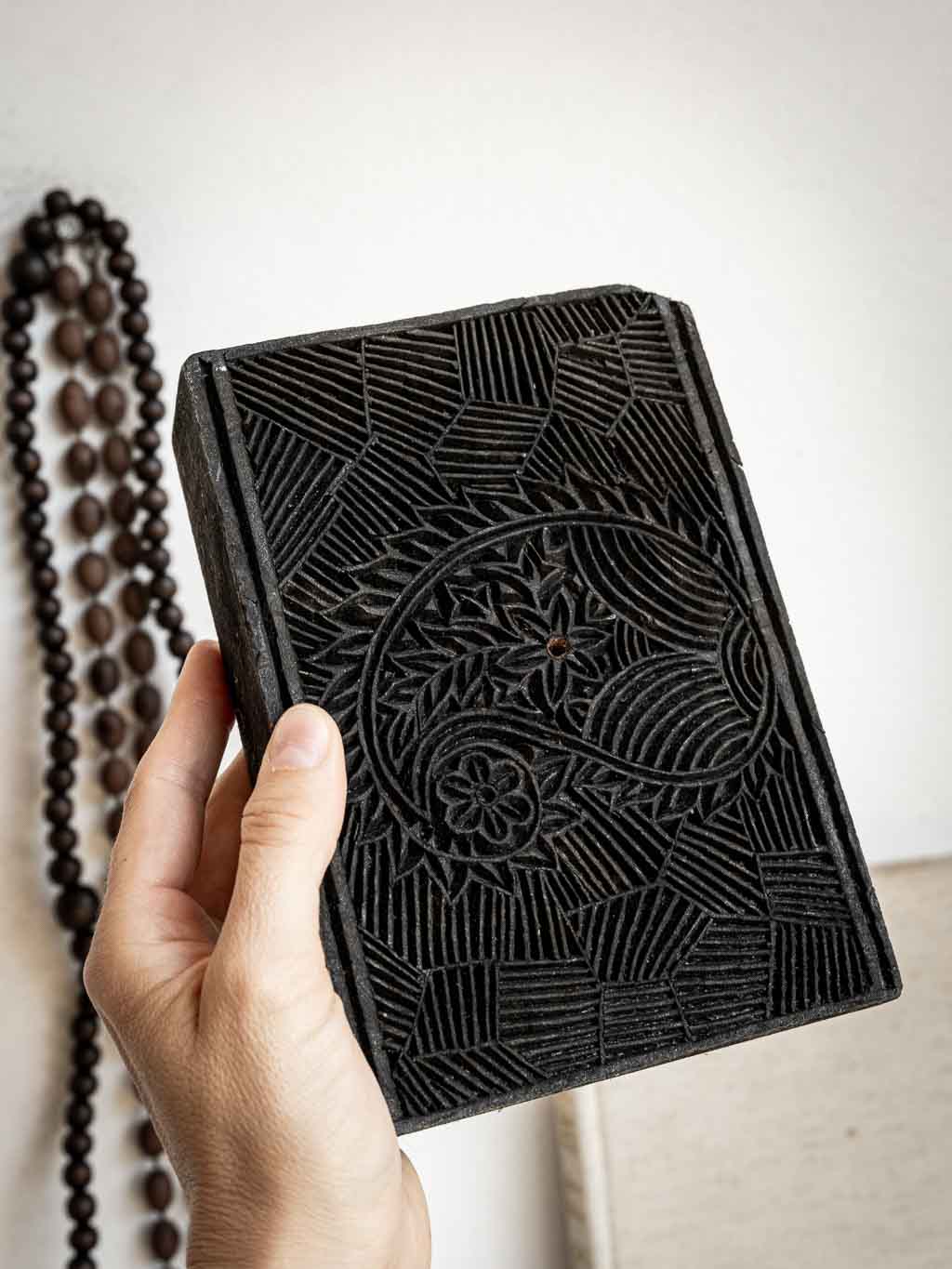 Block print, tampon encreur indien pour motifs sur textile