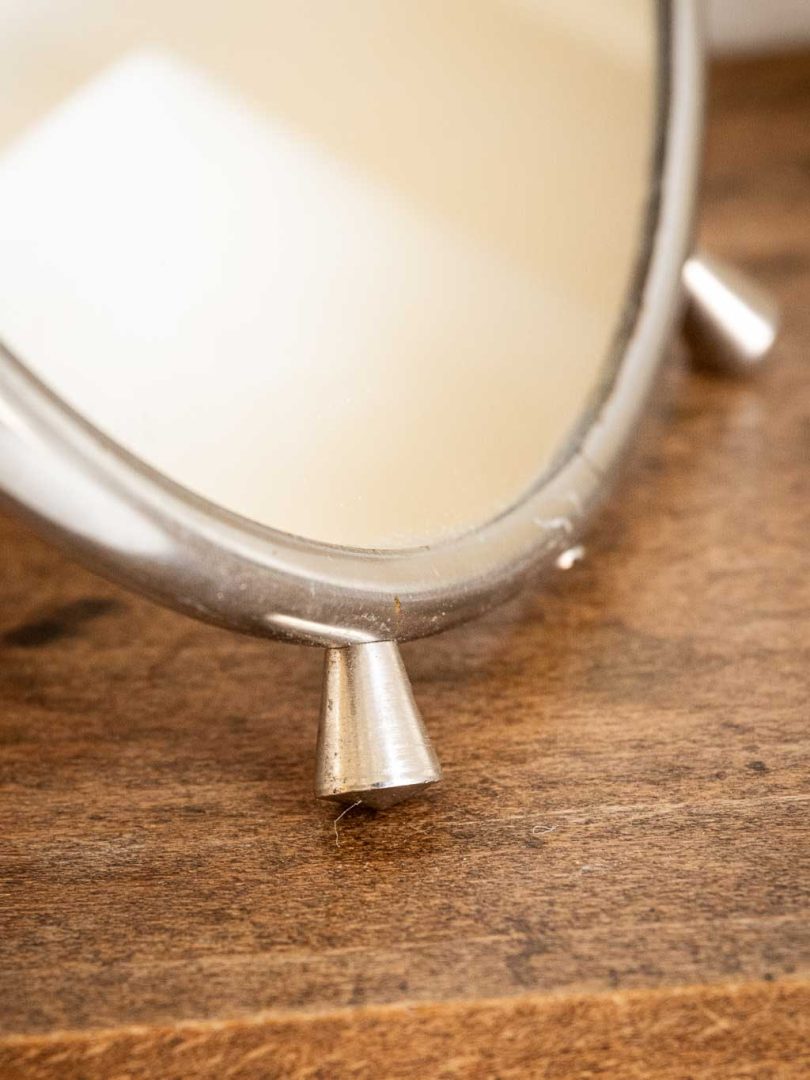 Petit miroir de barbier vintage rond à poser ou à main
