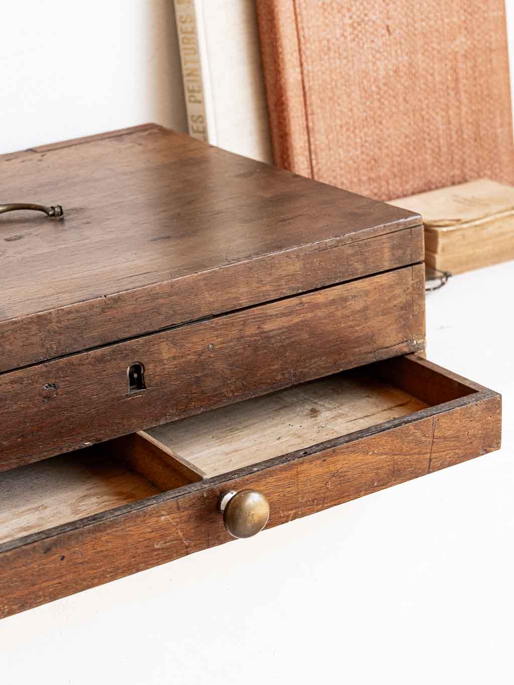 ancienne boite de rangement en bois pour ménagère argent XXeme 1900