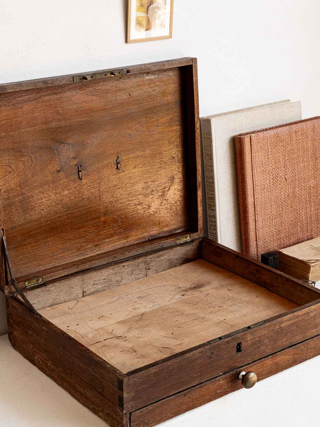 ancienne boite de rangement en bois pour ménagère argent XXeme 1900