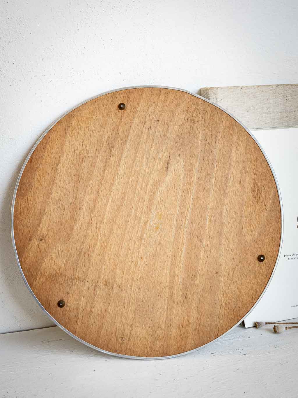 plateau miroir argenté 35cm