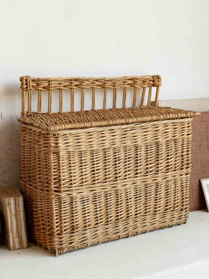 panier coffre de rangement en osier