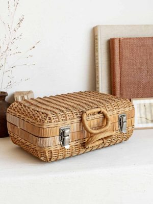 valisette vintage en rotin